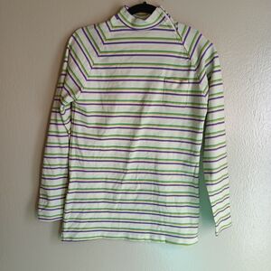 1960s Mockneck multi-color stripped top